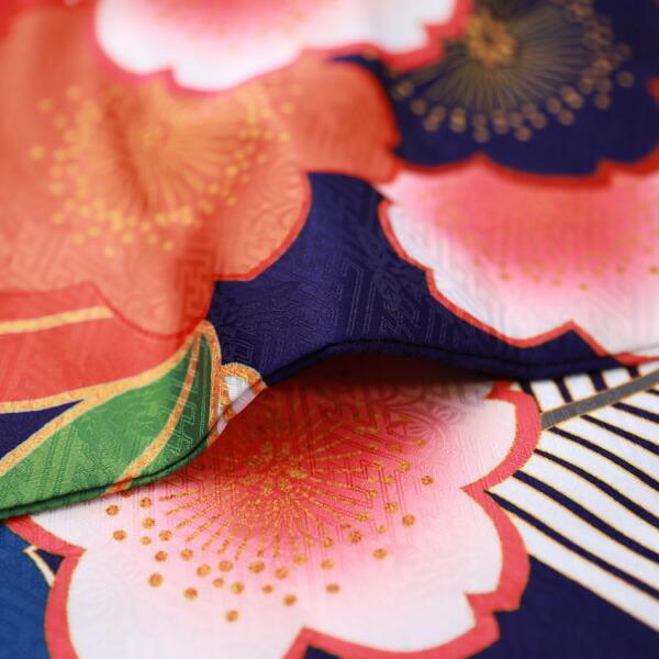 絵羽柄 振袖6点セット 販売 購入「紫地に波とレトロ桜」振袖 セット 高級 成人式 初詣 結婚式 古典柄 レトロ フォーマル 袋帯 長襦袢 帯締め 帯揚げ 重ね衿の画像