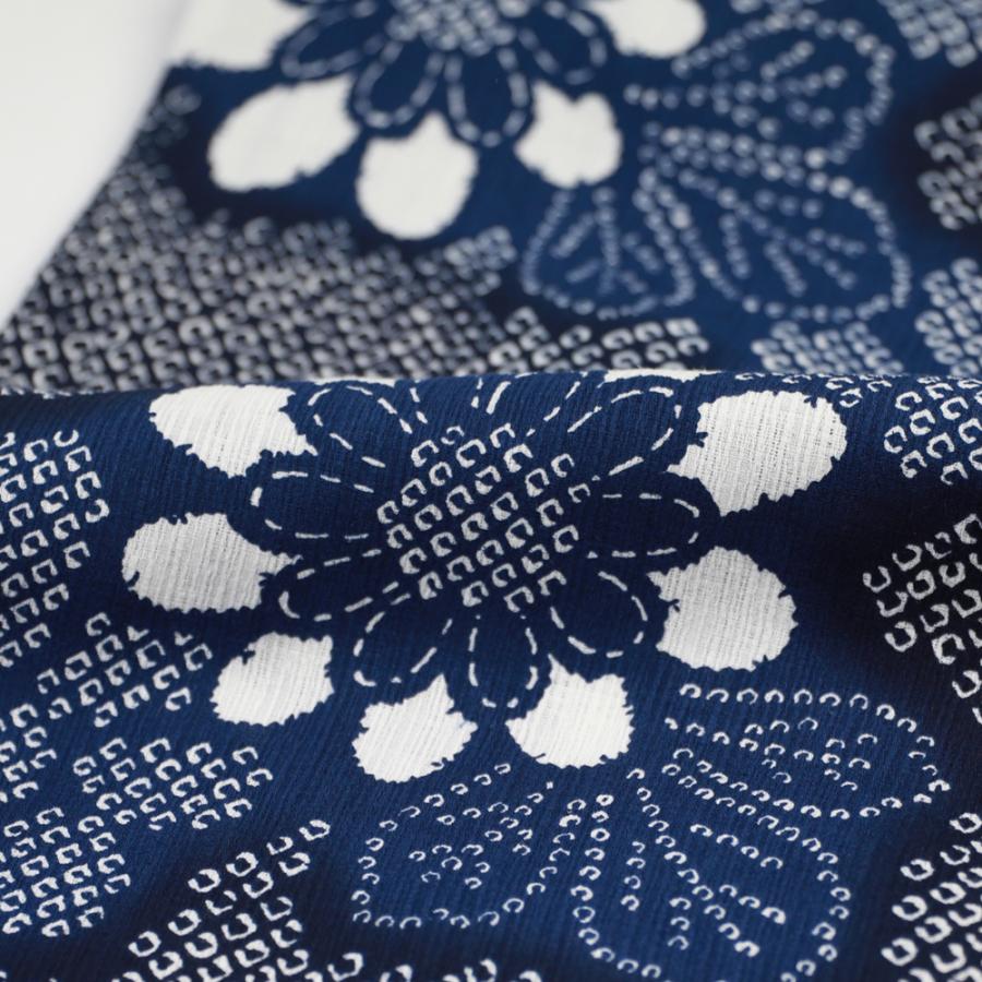 綿麻浴衣　変わり織り　アイボリー✕濃紺 綿麻浴衣 変わり織り アイボリー✕濃紺