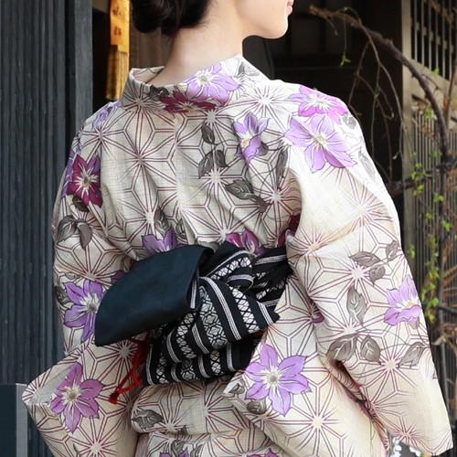 浴衣 レディース セット レトロ 高級変わり織り綿麻浴衣3点セット