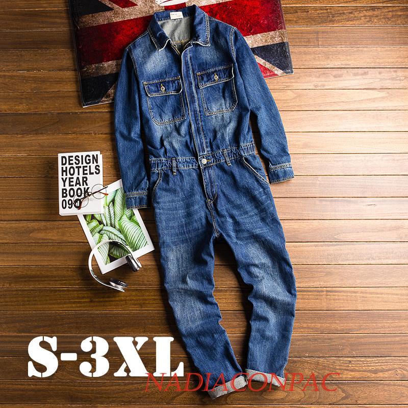 最も優遇の サロペット オーバーオール メンズ デニム パンツ 長袖つなぎ 細身 オールインワン 青色 新品 作業着 オールシーズン Materialworldblog Com