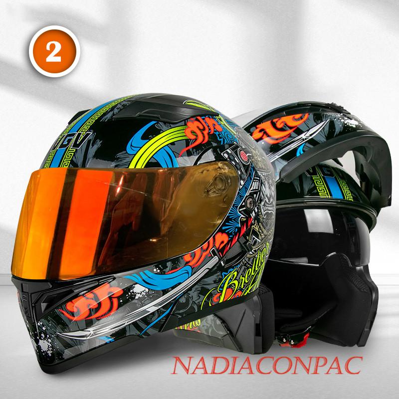 マートフルフェイスヘルメット バイクヘルメット ダブルシールド オン