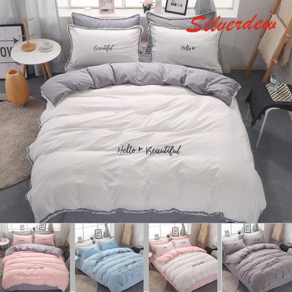 掛け布団カバー 肌さわり 3点セット 4点セット かわいい シングル ピンク 姫系 寝具カバーセット 柔らか 白 引き出物 姫系