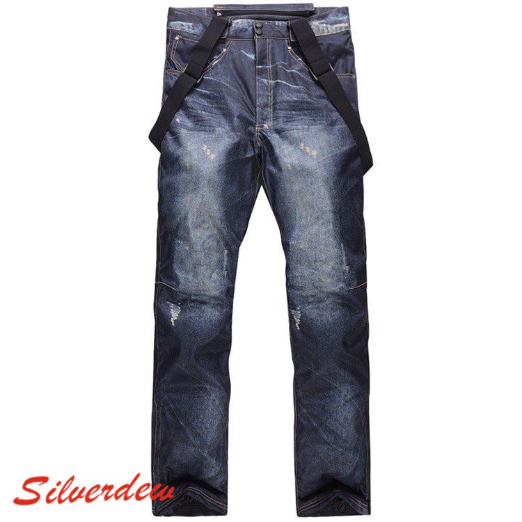 メンズ レディース スノボウエア スノーパンツ スキー デニム風 撥水