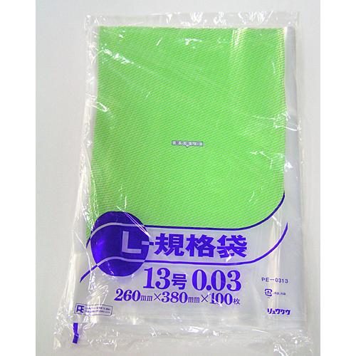 食品保存 商品包装用 ポリ袋 L-規格ポリ袋 13号 透明 100枚 26×38cm 厚さ0.03mm − リュウグウ｜nadja