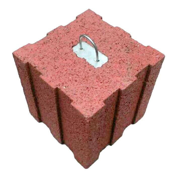 オーニング用ウエイトブロック レッド 約140×140×143mm : ナフコ