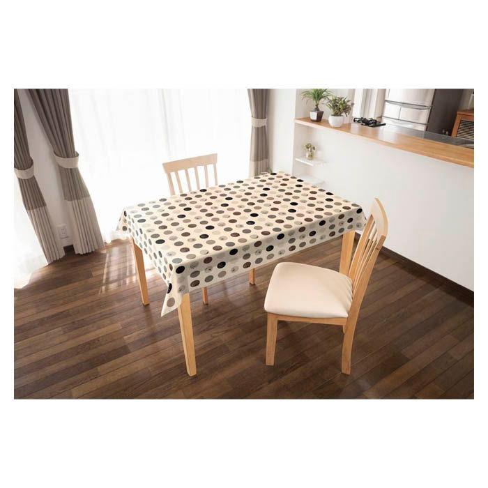 ② 大判テーブルクロス 176 x 254cm と ナプキン12枚付 テーブルクロス NF-221 ブラウン 120cm×150cm : ナフコオンライン