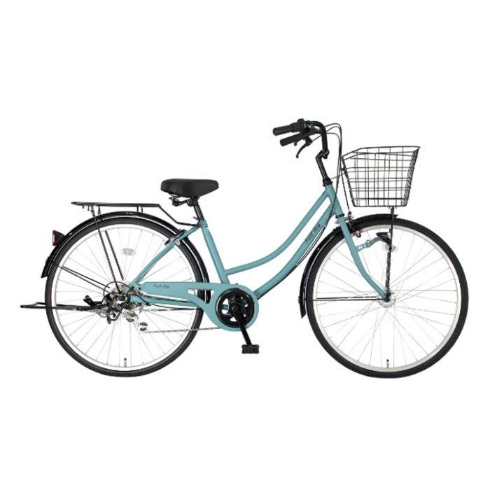 Feel sky カラー軽快車26 6段LEDオート マットライトブルー : ナフコ