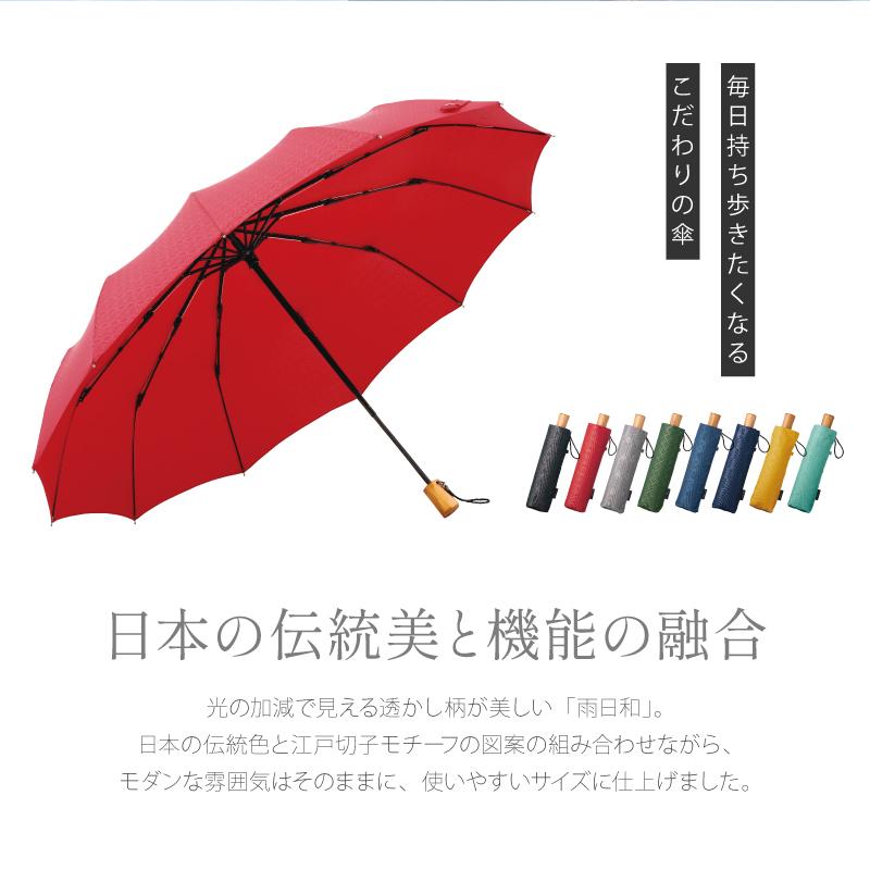 折りたたみ傘 傘 おしゃれ 大人  日傘 雨傘 かさ おすすめ 風に強い 晴雨兼用 UVカット 名入れ  雨日和 - amebiyori - メンズ折りたたみ傘｜nafudaya｜02