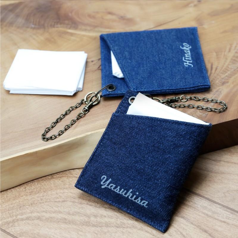 ノベルティグッズ ブルーデニムのショルダーバッグ、小銭入れ、箱付き ノベルティグッズ ブルーデニムのショルダーバッグ、小銭入れ、箱付き