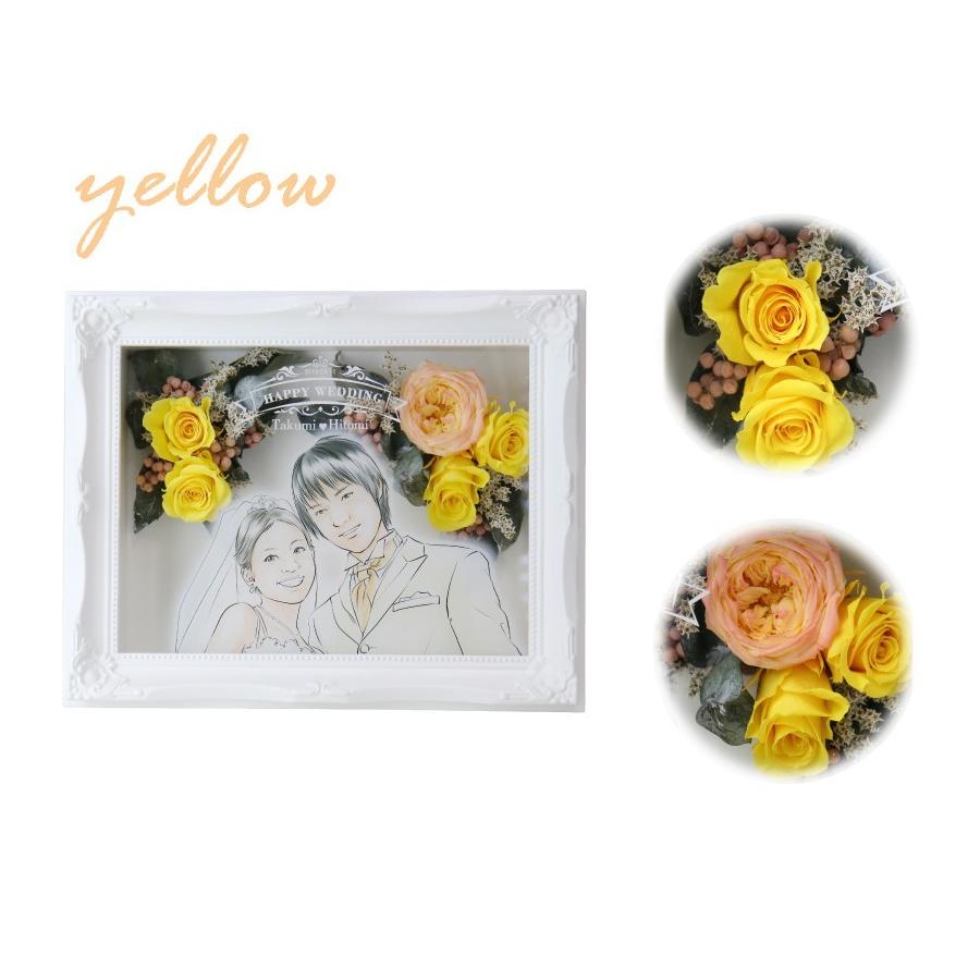 結婚祝い ウェルカムボード 似顔絵 名入れ フォトフレーム プリザーブドフラワー 花 おしゃれ フラワー似顔絵フレーム 14日営業日出荷 Ngoe Ff 名入れギフトのおもしろ名札工房 通販 Yahoo ショッピング