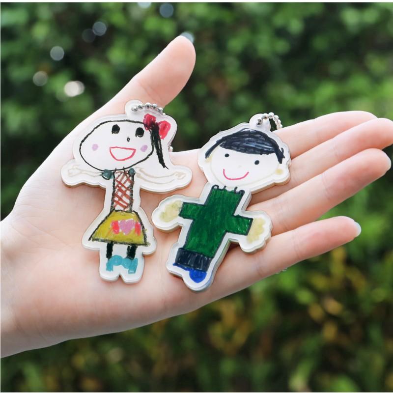 キーホルダー 子供の絵 孫 孫から おえかき入り 似顔絵 イラスト