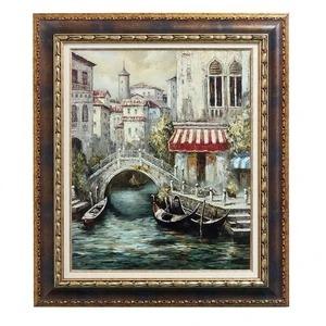 イタリア製 アートフレーム 風景画 ベニスの風景 橋 額入り アートポスター 額絵
