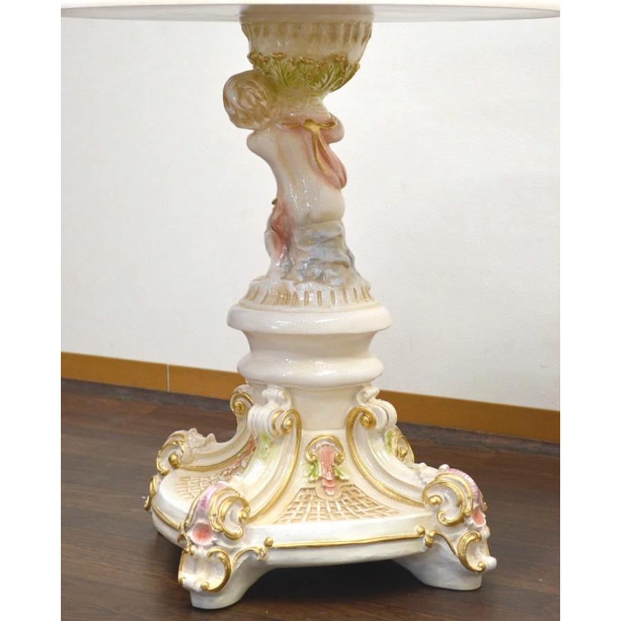 【ラスト1点】 ♪特価!説明文熟読願います　アンティーク調ロココ調天使のコーヒーテーブル　天使のサイドテーブル 【2065940213】(74000円)