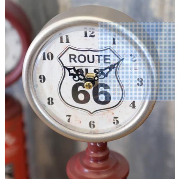 アメリカンポップ　アンティーク調　route66　ルート６６　ガスポンプ型　ブラウン　置時計｜nag031｜04