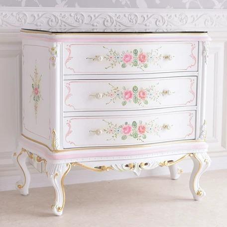 コンソールデスク 引出し付 ロココ調 ロマンチック リモージュ 姫　リモージュ コンソールデスク 引出し付 ロココ調 ロマンチック リモージュ 姫