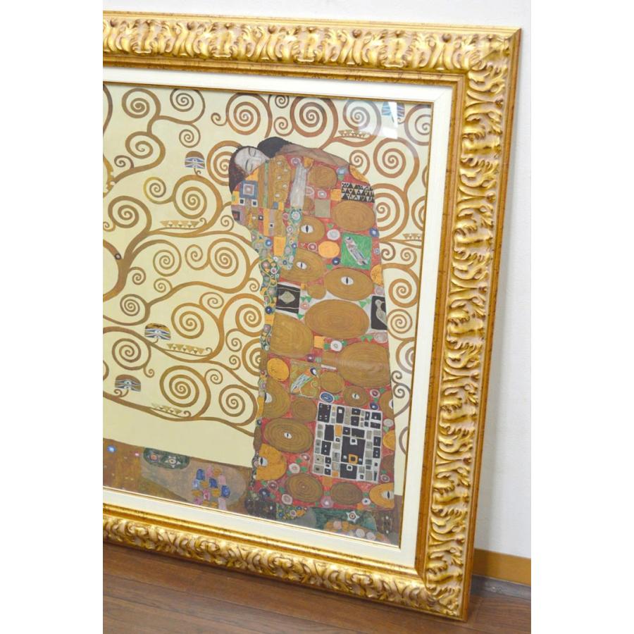 モダンアンティーク調 クリムト　抱擁　生命の樹　期待　3画まとめた絵画　アートポスター額装_3