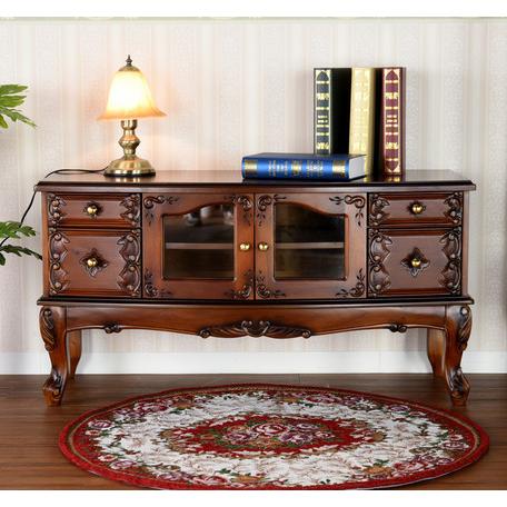 特価！アンティーク調ブラウンウッドマホガニーテレビ台105cm