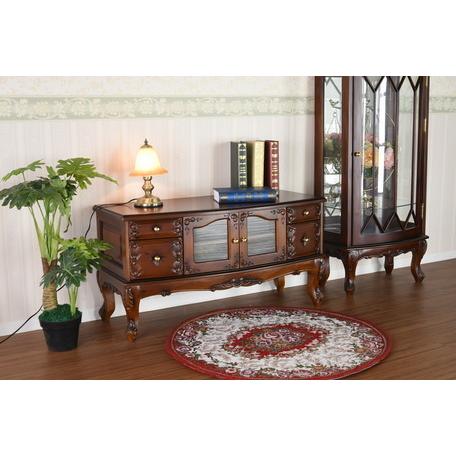 特価！アンティーク調ブラウンウッドマホガニーテレビ台105cm