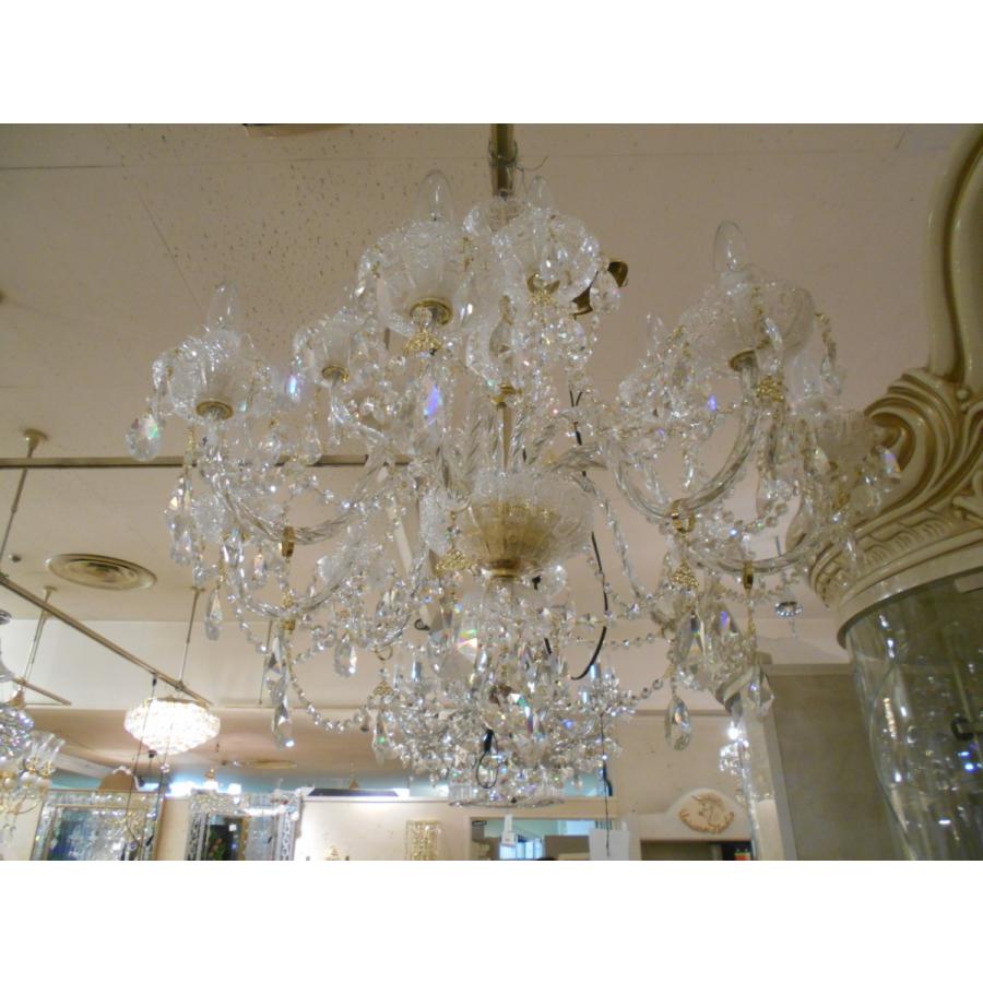 アンティーク調クリスタルガラスシャンデリア１２灯　アンティーク調クリスタルガラスシャンデリア１２灯