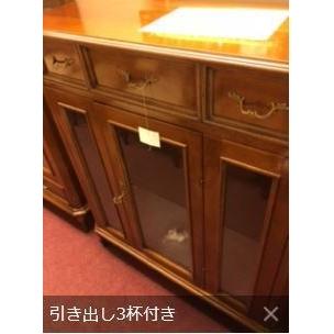 イタリア輸入アンティーク調ブラウンウッドサイドボードブラウンウッドキャビネットコレクションケース(126500円)