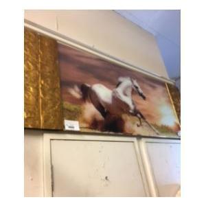 イタリア輸入アンティーク調ホワイトホースの絵白馬の絵白尾い馬の絵ゴールド淵 ゴールド額 |  | 01