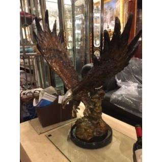 迫力満点！アンティーク調イーグルのブロンズ像イーグルの置物鷹の置物