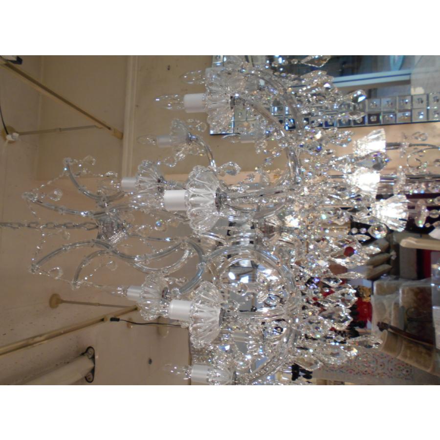 アンティーク調フレンチカントリー調クリアガラスシャンデリア豪華18灯　ホワイトガラスシャンデリアゴージャス18灯