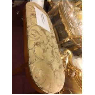 掲載文熟読願いますイタリア輸入クリームベージュ色ブラウンウッド木枠2人掛けスツール