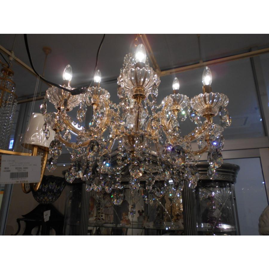 シャンデリア 8灯 ガラスシェード クラシック アンティーク 725051