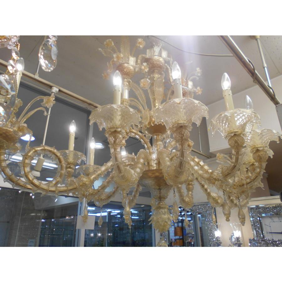 イタリア輸入アンティーク調ベネチアグラスシャンデリア12灯