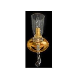 アンティーク調ゴールド色クリアカップシェードクリスタルの飾りウォールランプ1灯