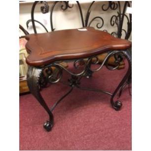 レトロ調アンティーク調ブラウンウッドブラックアイアンサイドテーブルねこ脚アイアンテーブルねこ脚ブラウンウッドサイドテーブル