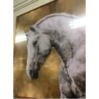 在庫確認してください躍動感あふれる馬の絵ホースの絵背景ゴールド色シルバー色ホースの絵シルバー色馬の絵