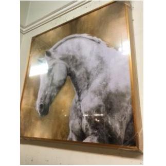 在庫確認してください躍動感あふれる馬の絵ホースの絵背景ゴールド色シルバー色ホースの絵シルバー色馬の絵_2