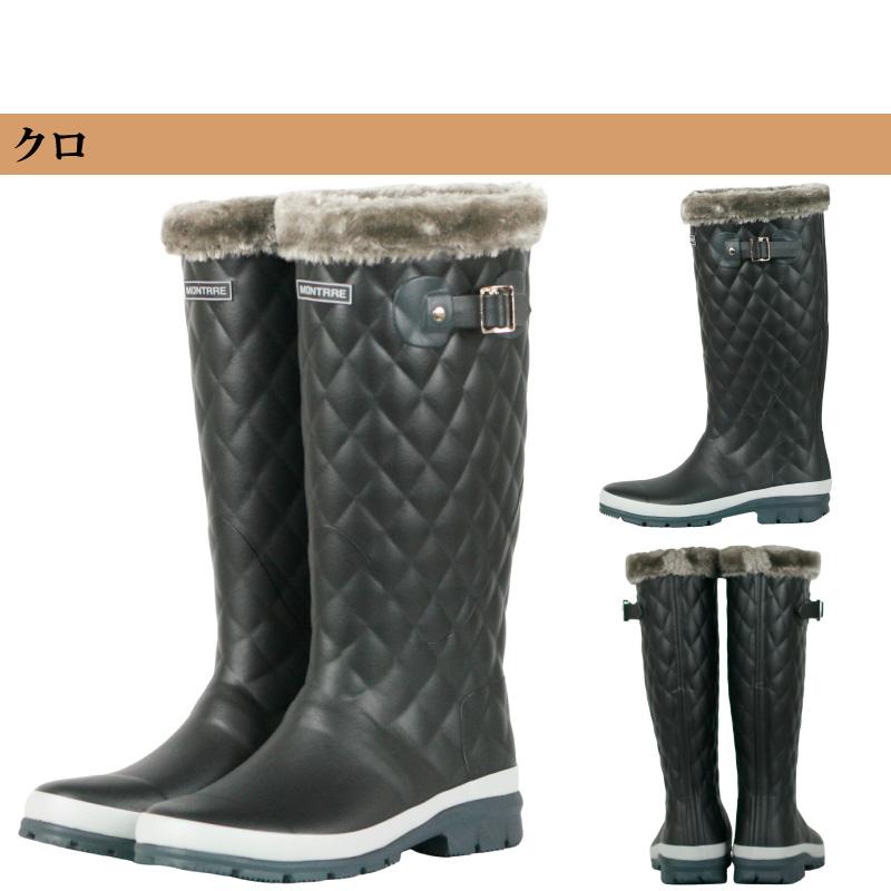 長靴 防寒 レディース レインブーツ ロング ファー付き ラバーブーツ