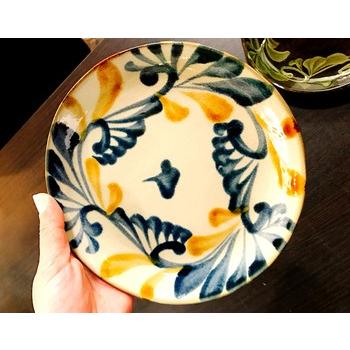 やちむん（沖縄の焼き物/陶器） 6寸プレート 直径 約18cm ×高さ2cm