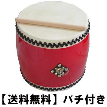 ★★★限定販売新品(送料無料)31.980円　N沖縄大太鼓44cm撥付き エイサー用 大太鼓(大) 赤牛皮 直径39c×高さ42cm バチ1本付き 送料無料