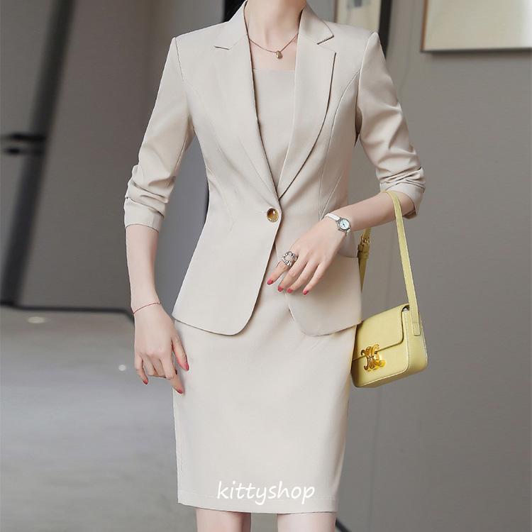 スーツ ワンピーススーツ レディース 2点セット 春 秋 通勤 OL 長袖 楽天市場】2点セット ワンピーススーツ レディース ジャケット