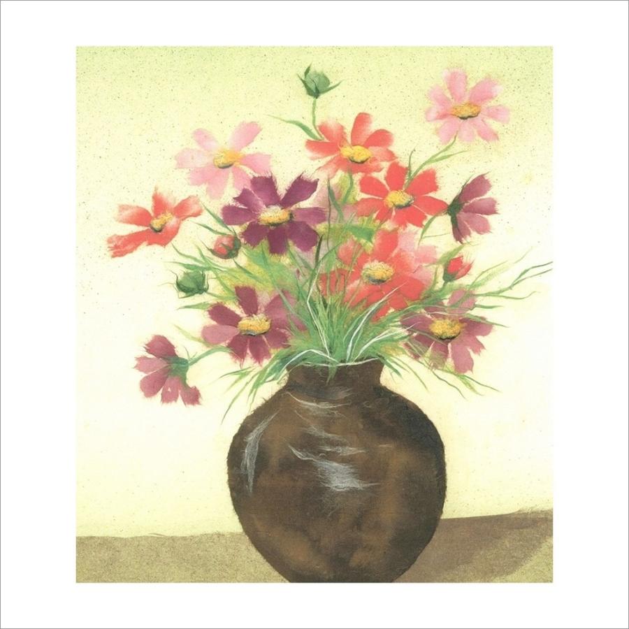 和紙のちぎり絵キット 春 「 花鳥風月 No.154 コスモス・かびん