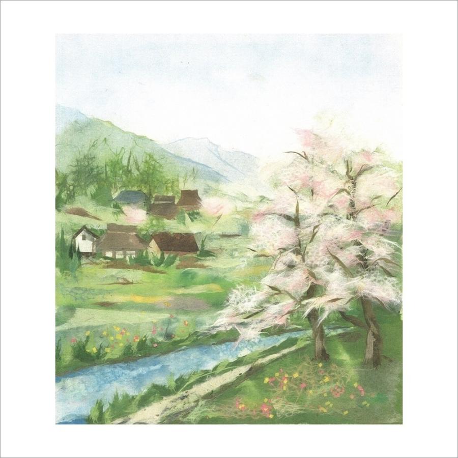 ちぎり絵 和紙のちぎり絵キット 花鳥風月-春-No.322 桜風景③ F3サイズ