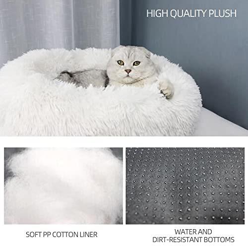 ソフトぬいぐるみラウンドペットベッド、猫用ベッド、犬用ベッド、直径50cm、ライトグレー|nagai-market|02