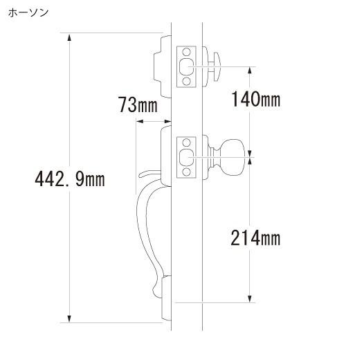 クイックセット 玄関用ハンドル ベネチアンブロンズ ホーソン + クイックセット 玄関用ハンドル ベネチアンブロンズ ホーソン +