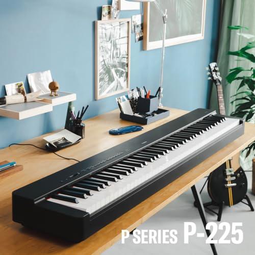 ヤマハ(YAMAHA) 電子ピアノ P-225B Pシリーズ 88鍵盤 本格的タッチ感 コンパクト 持ち運び アプリ ブラック