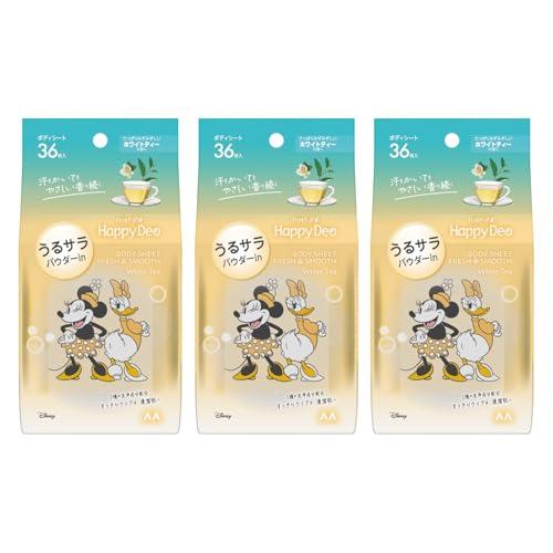 MANDOM(マンダム) ハッピーデオ ボディシート うるサラ ホワイトティー [ 汗ケア ニオイケア ] レディース 汗拭きシート 36枚×3 の商品画像