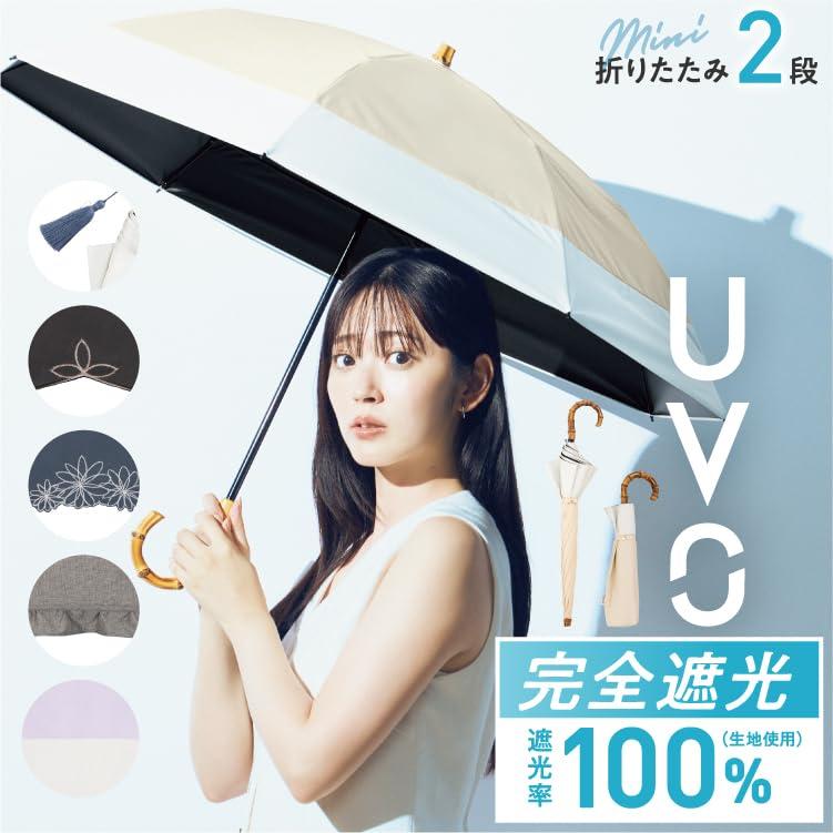 Wpc. 最強の日傘 UVO(ウーボ)折りたたみ傘／2段 無地タッセル ブルー