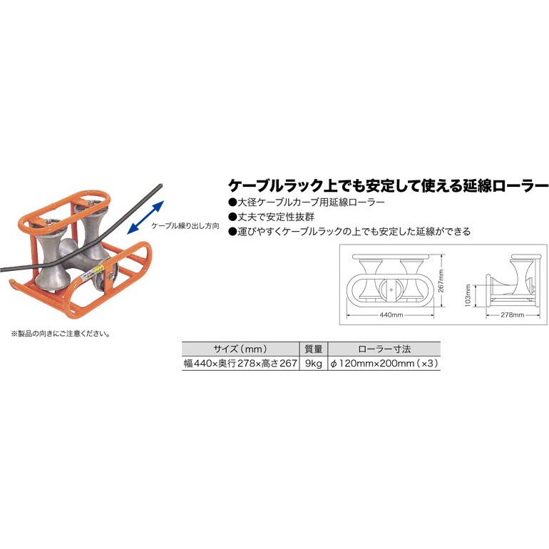 CR-540 ジェフコム コーナーケーブルローラー(ローラーφ120×200mm 