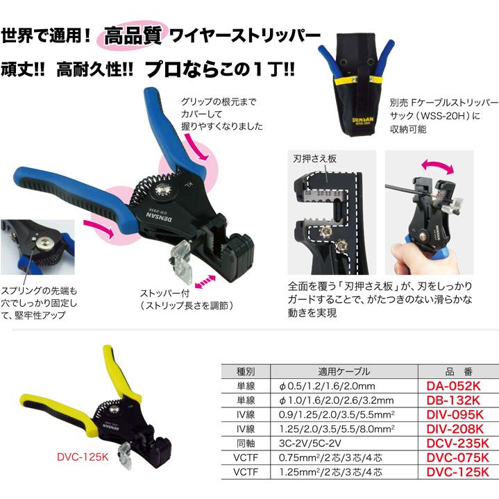 DVC-125K ジェフコム ワイヤーストリッパー(VCTF 1.25mm2・2芯〜4芯用