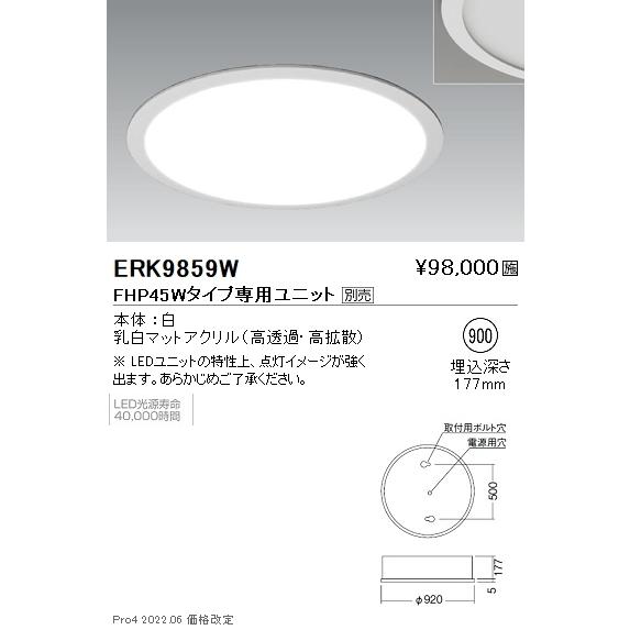 ERK9859W 遠藤照明 ＴＷＩＮ ＴＵＢＥ ベースライト 下面乳白パネル形【ユニット別売】