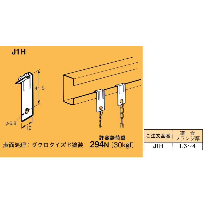 J1H ネグロス 吊り金具 チェーン支持金具 打ち付け型(一般形鋼・リップ