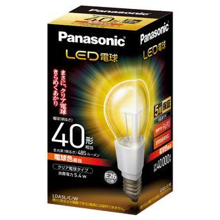 LDA5L/C/W パナソニック LEDクリア電球(5.4W、E26、電球色 